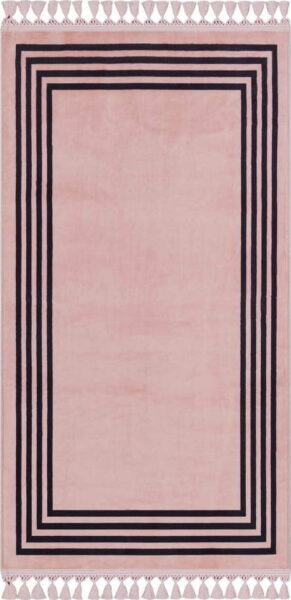 Růžový pratelný koberec běhoun 200x80