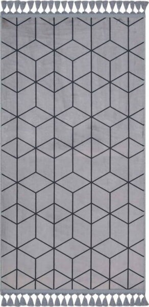 Šedý pratelný koberec 120x80 cm