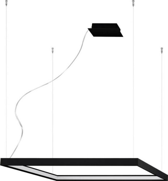 Černé LED závěsné svítidlo 80x80 cm