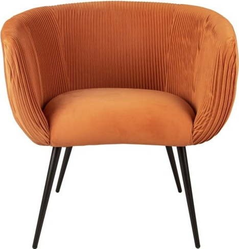 Oranžová jídelní židle se sametovým povrchem
