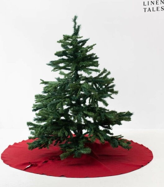 Červený kulatý koberec pod vánoční stromek ø