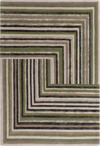 Zelený vlněný koberec 160x230 cm Network