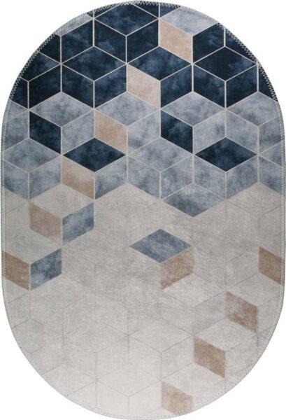Bílo-modrý pratelný koberec 120x180 cm