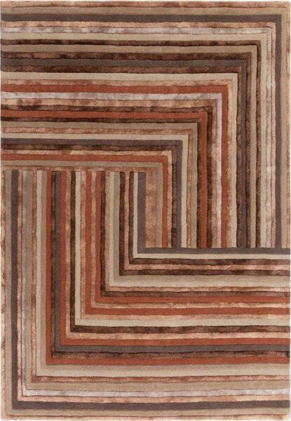 Vlněný koberec v cihlové barvě 120x170 cm