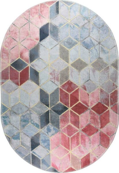 Růžovo-světle šedý pratelný koberec 120x180