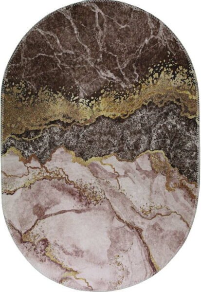 Pratelný koberec v hnědo-zlaté barvě 120x180