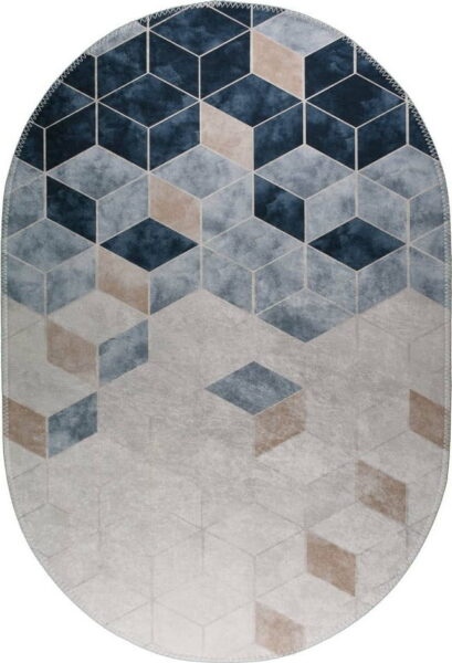 Bílo-modrý pratelný koberec 160x230 cm