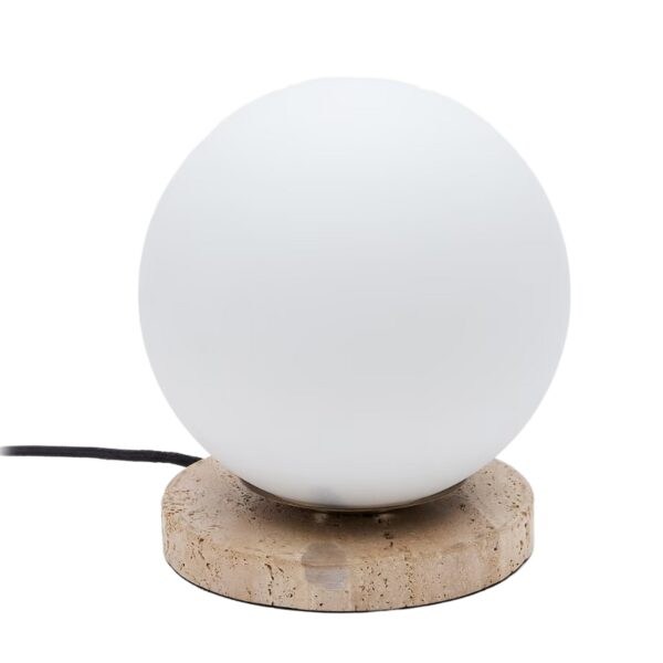 Bílá skleněná stolní lampa Kave